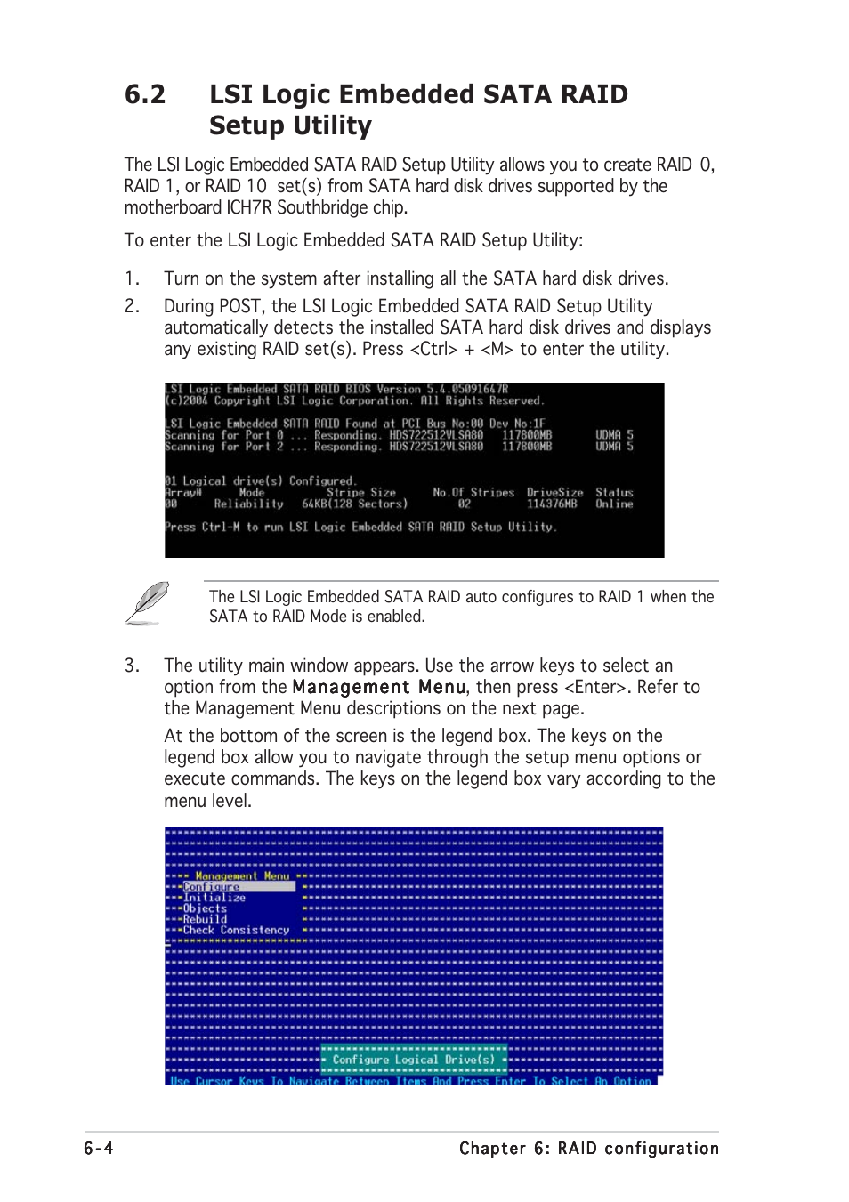 2 lsi logic embedded sata raid setup utility | Asus RS120-E3/PA2 User Manual | Page 108 / 168