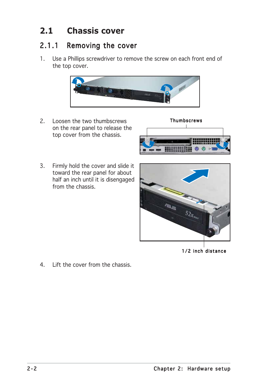 1 chassis cover | Asus RS120-E3/PA2 User Manual | Page 18 / 168