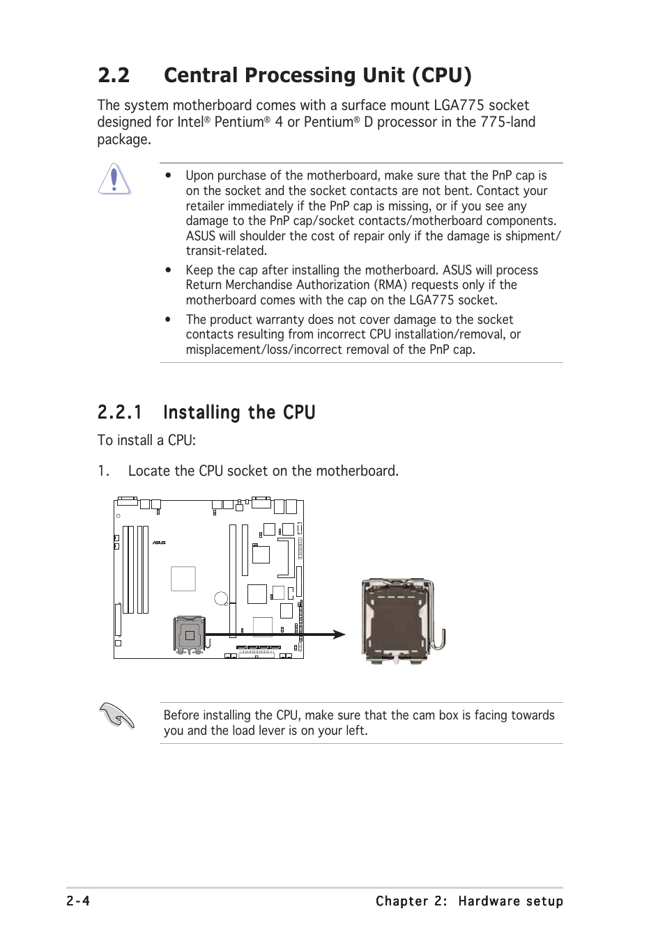 2 central processing unit (cpu) | Asus RS120-E3/PA2 User Manual | Page 20 / 168