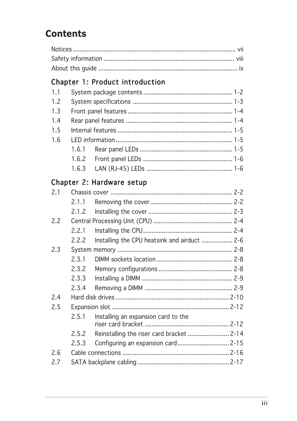 Asus RS120-E3/PA2 User Manual | Page 3 / 168