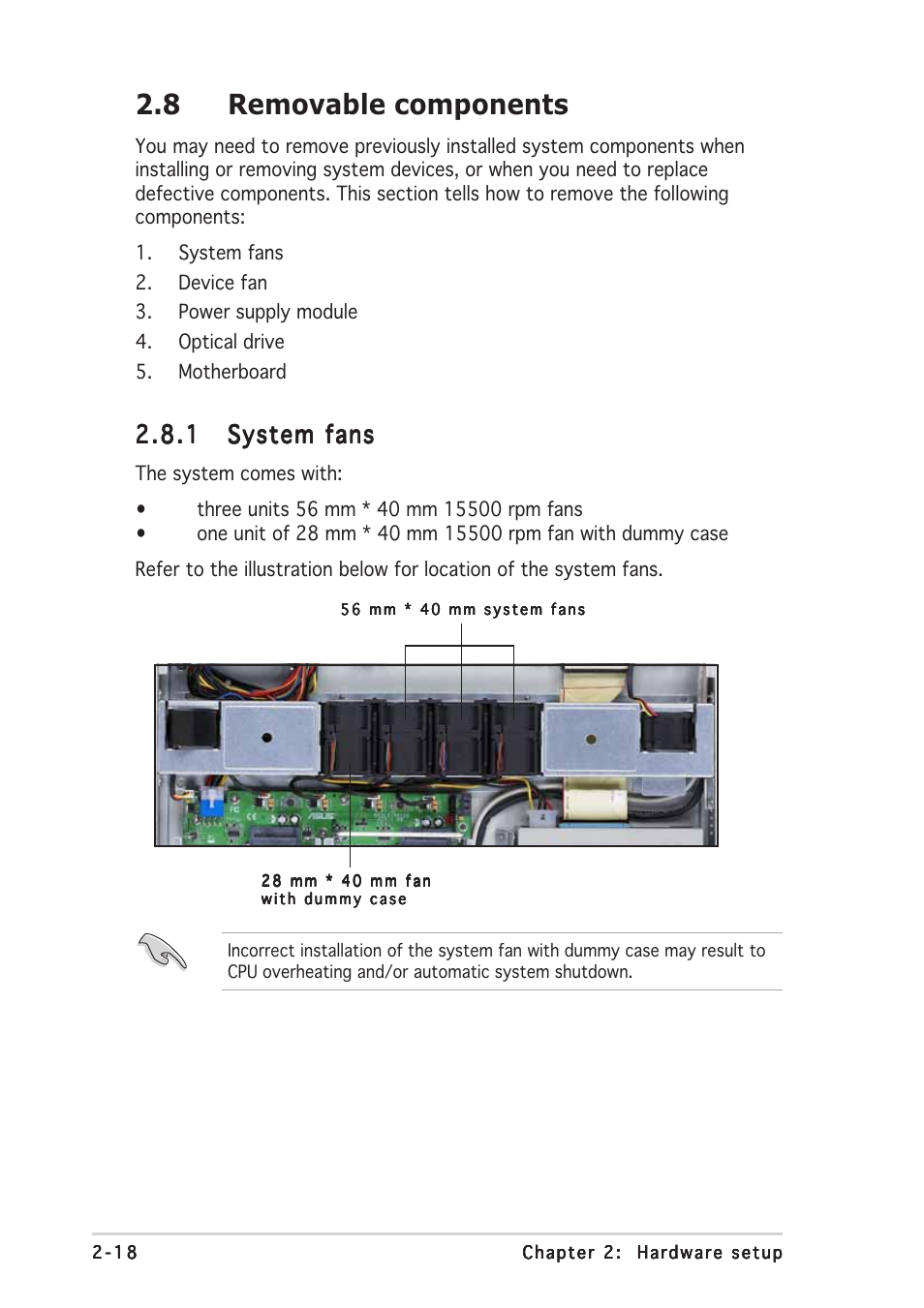 8 removable components | Asus RS120-E3/PA2 User Manual | Page 34 / 168
