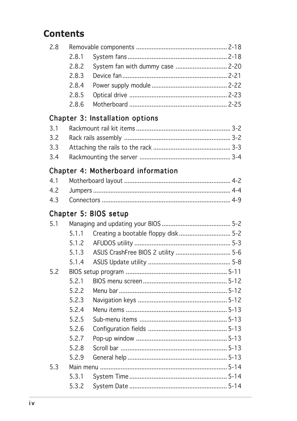 Asus RS120-E3/PA2 User Manual | Page 4 / 168