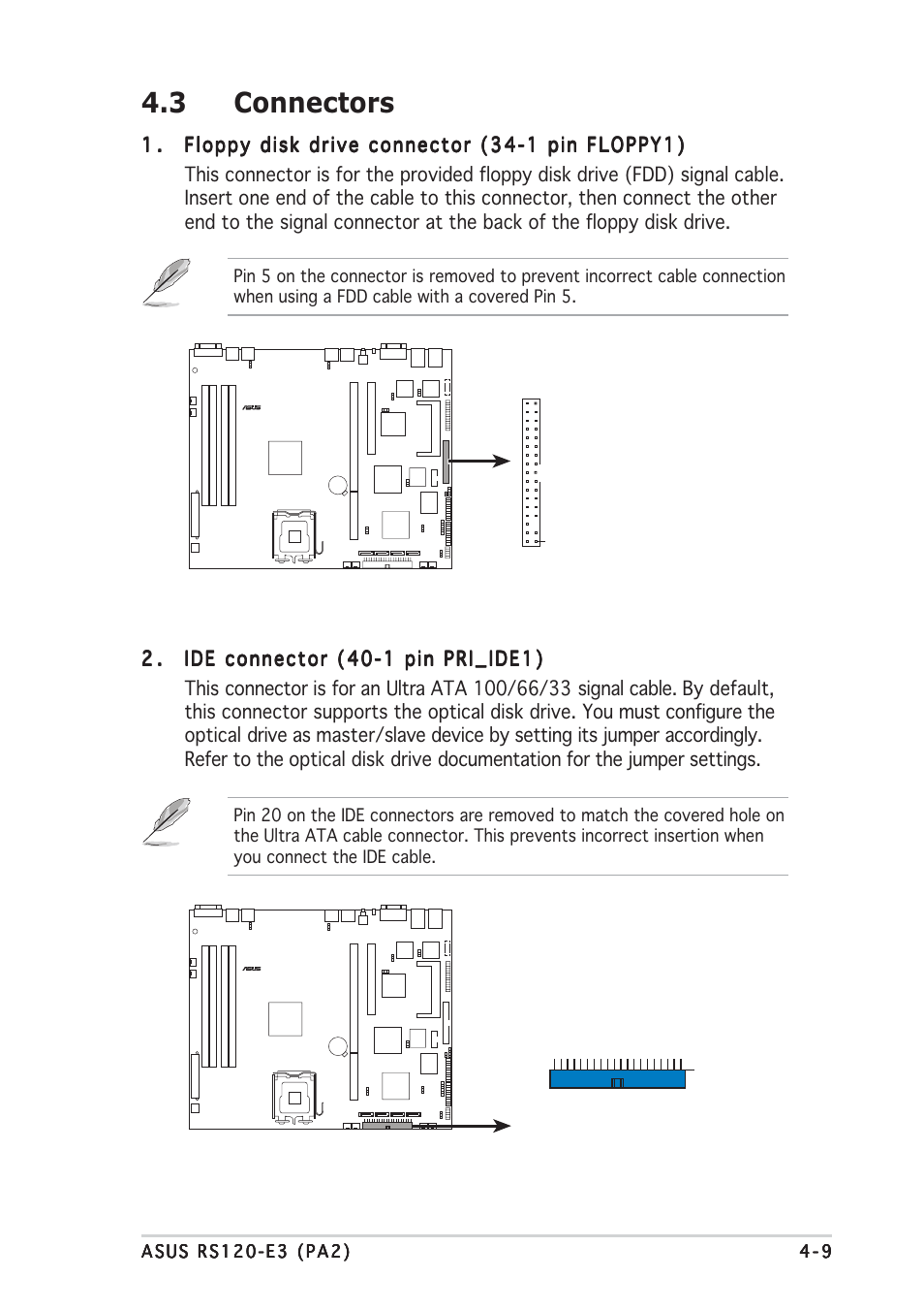 3 connectors | Asus RS120-E3/PA2 User Manual | Page 55 / 168