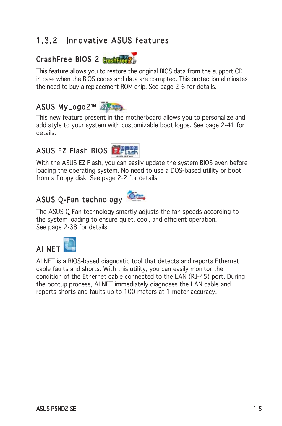 2 innovative asus features | Asus P5ND2 SE User Manual | Page 17 / 100
