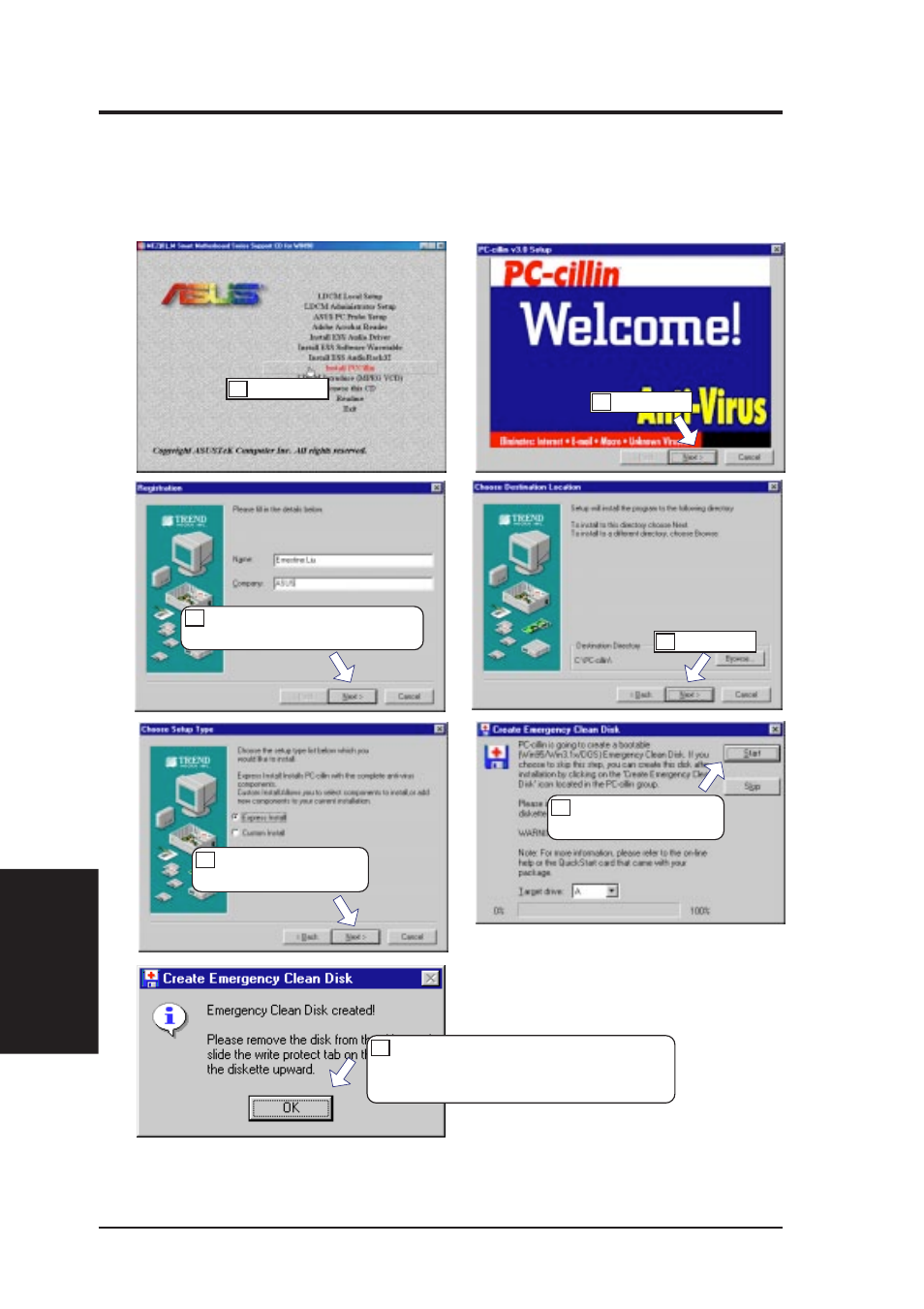 Installing pccillin | Asus MEZ-M User Manual | Page 66 / 96