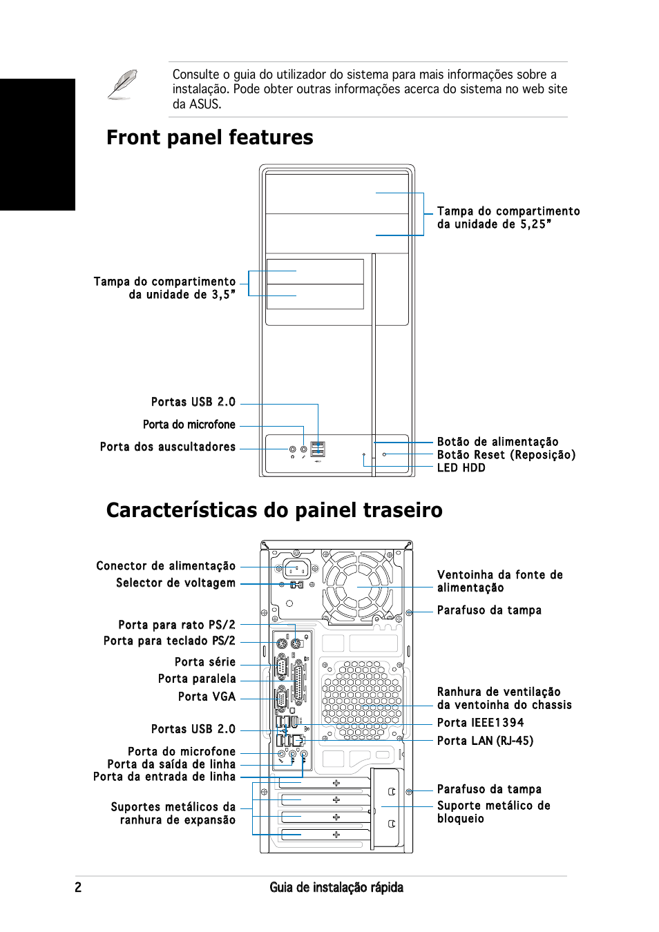 Português | Asus V2-PE3 User Manual | Page 50 / 80