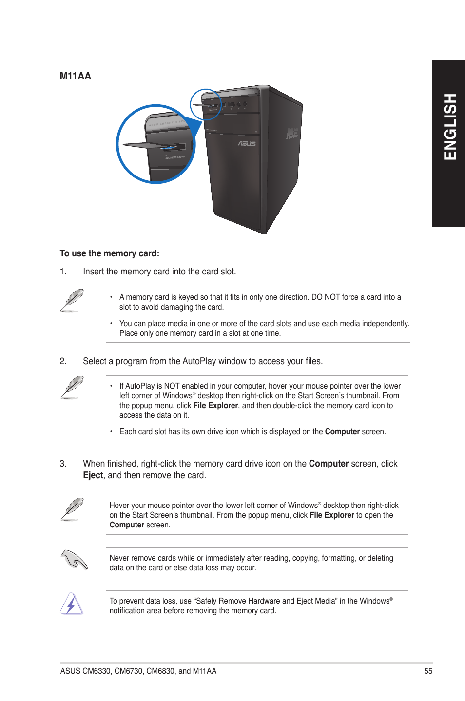 En g lis h en g li sh | Asus M11AA User Manual | Page 55 / 90