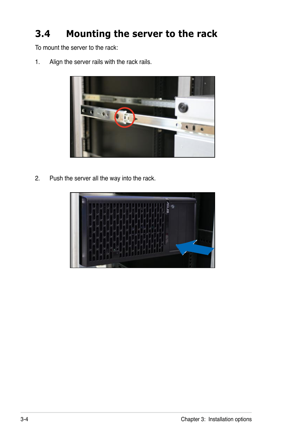 4 mounting the server to the rack, Mounting the server to the rack -4 | Asus ESC2000 Personal SuperComputer User Manual | Page 54 / 188