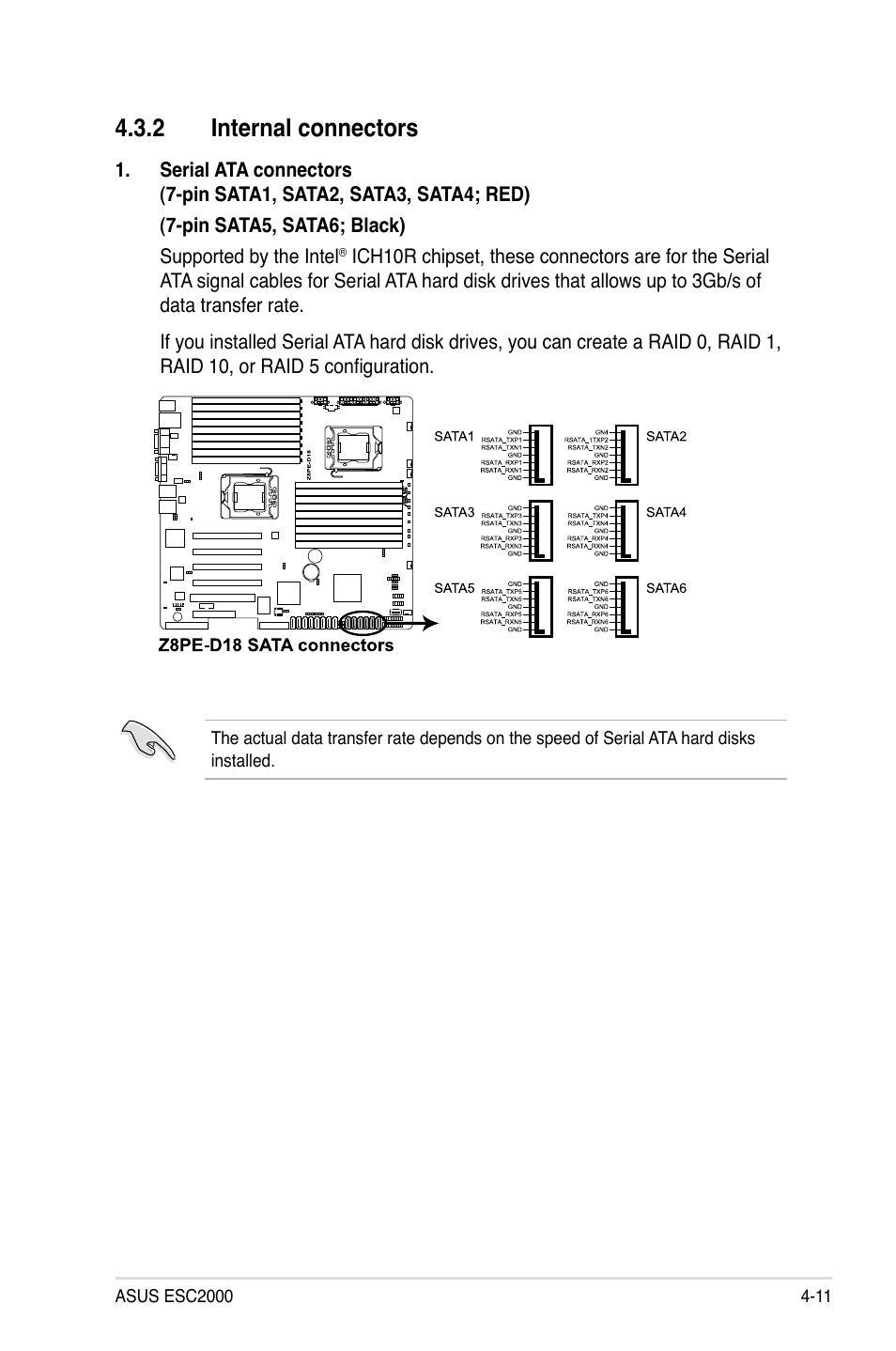 2 internal connectors, Internal connectors -11 | Asus ESC2000 Personal SuperComputer User Manual | Page 65 / 188