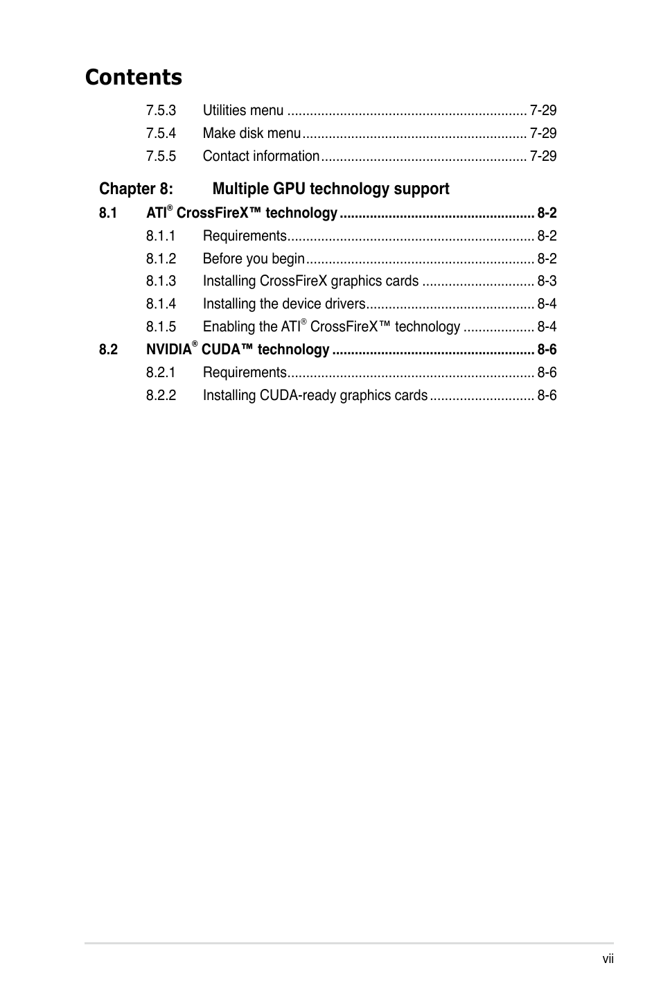 Asus ESC2000 Personal SuperComputer User Manual | Page 7 / 188