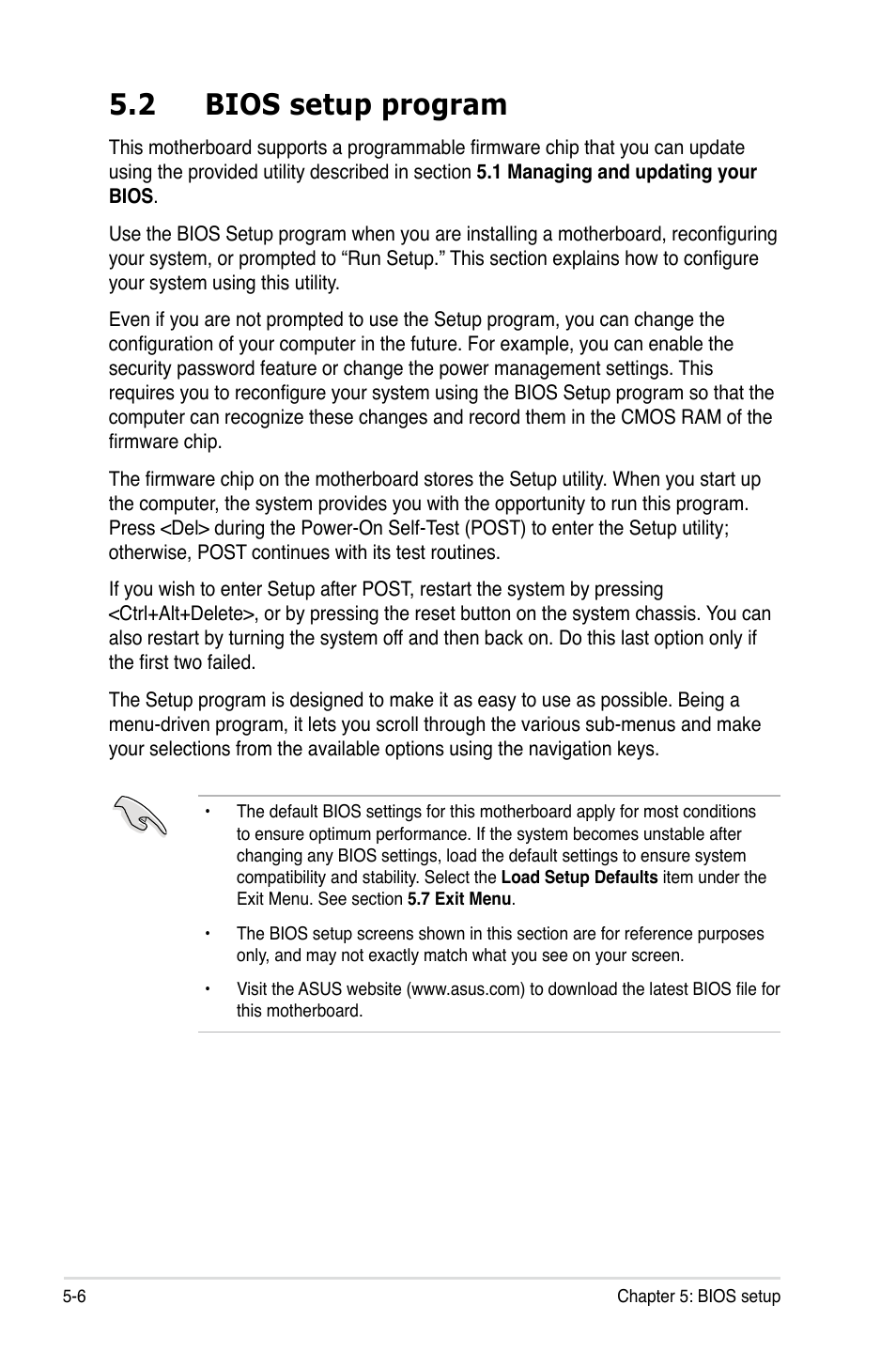 2 bios setup program, Bios setup program -6 | Asus ESC2000 Personal SuperComputer User Manual | Page 80 / 188