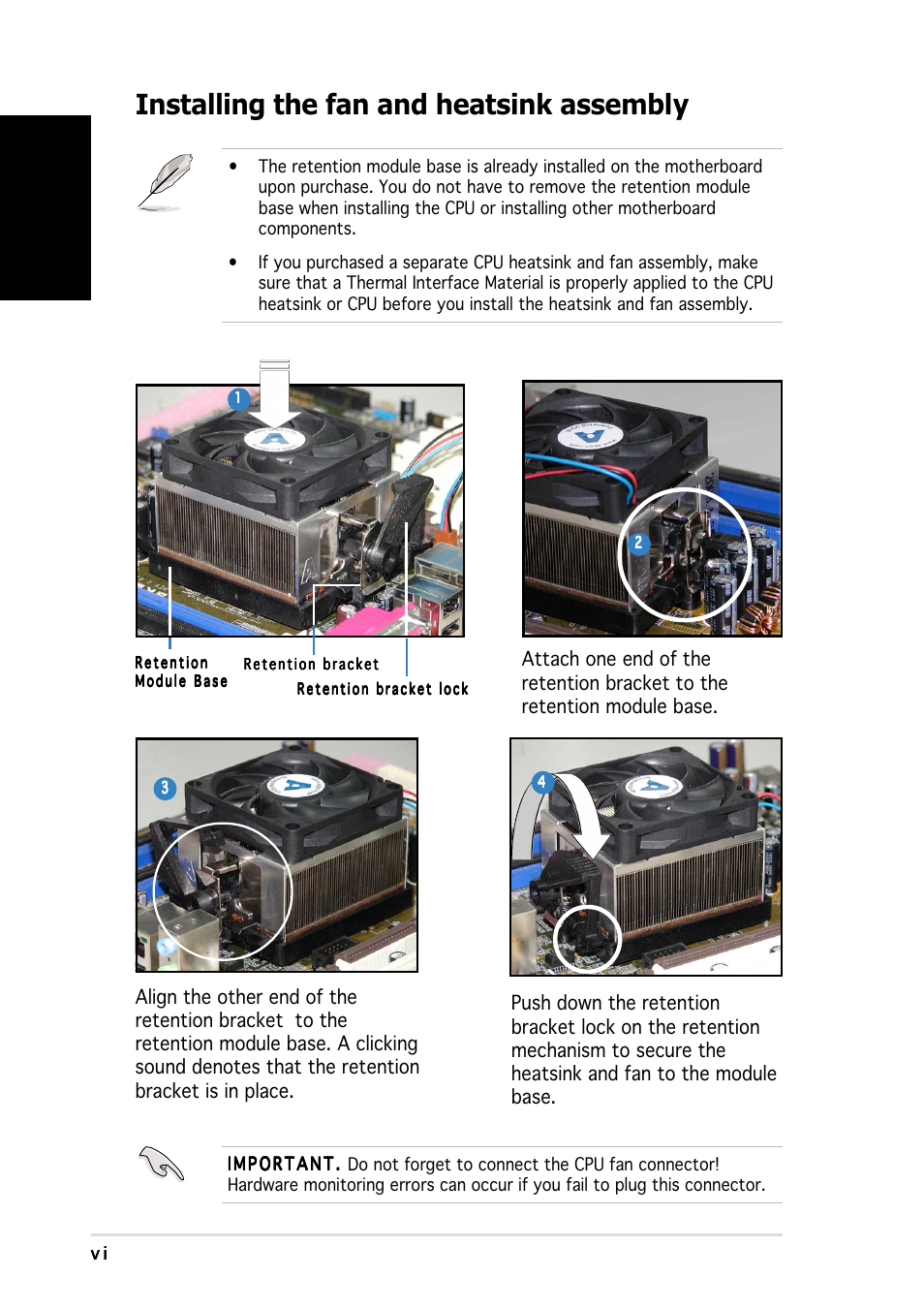 Installing the fan and heatsink assembly, English | Asus Vintage-AE1 User Manual | Page 6 / 80