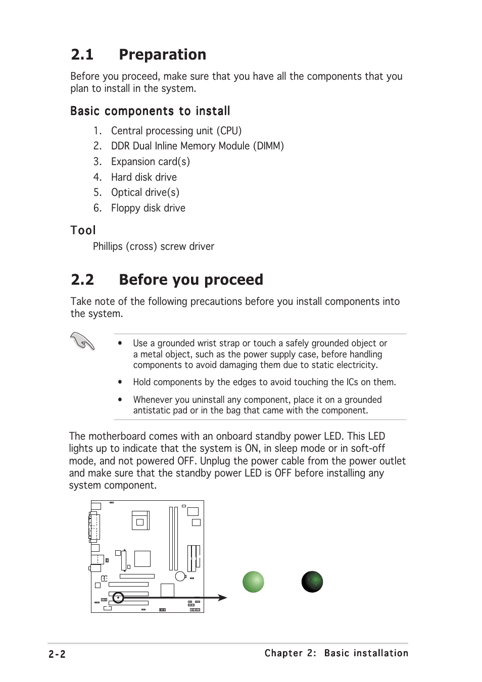 1 preparation, 2 before you proceed | Asus Vintage User Manual | Page 18 / 90