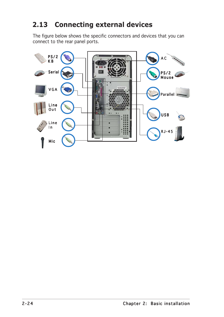 13 connecting external devices | Asus Vintage User Manual | Page 40 / 90