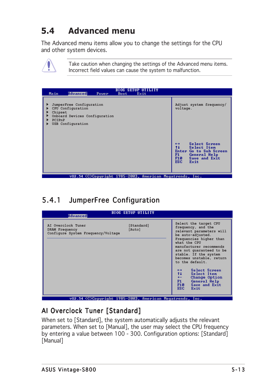 4 advanced menu | Asus Vintage User Manual | Page 71 / 90