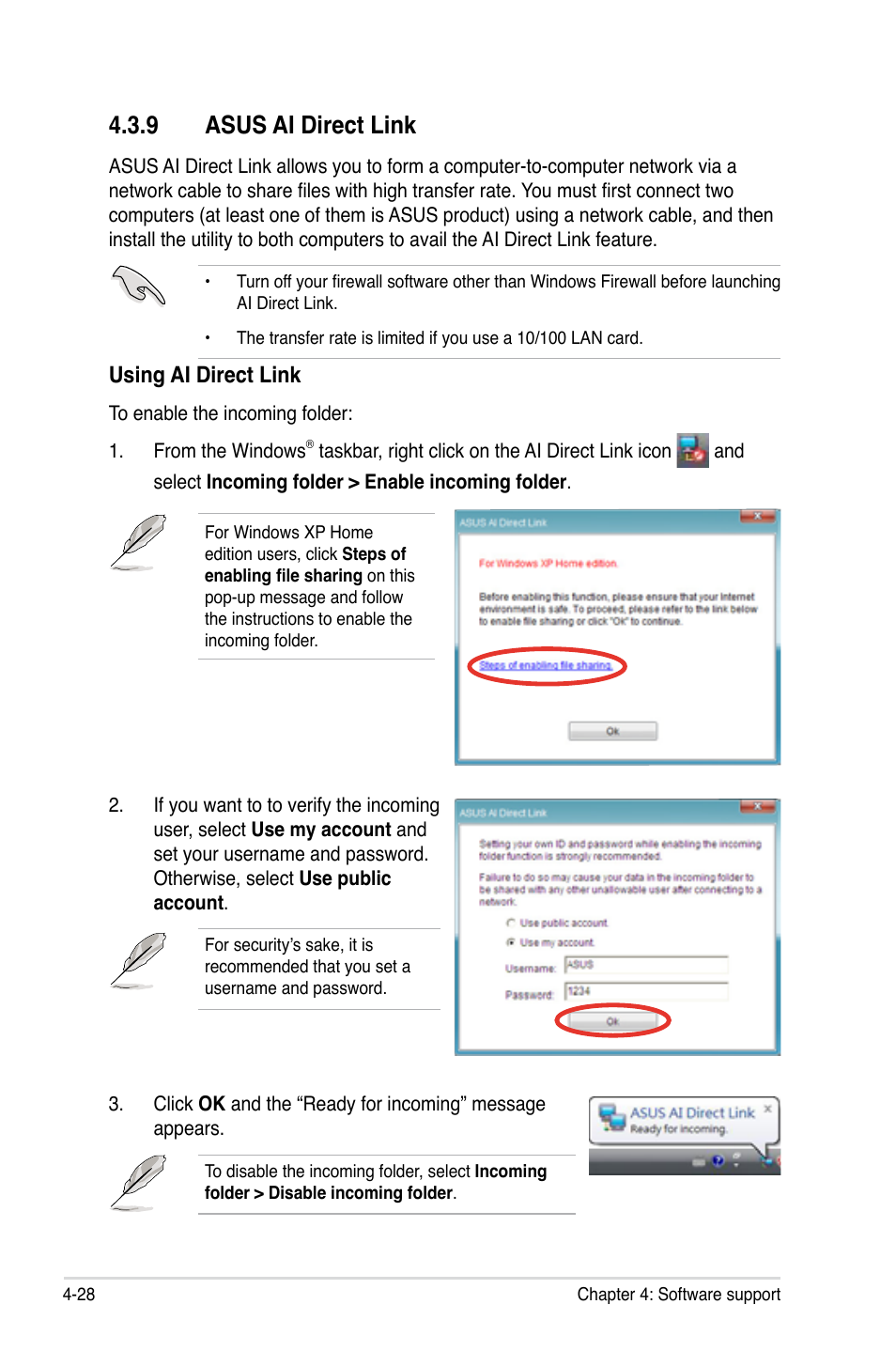 9 asus ai direct link, Asus ai direct link -28, Using ai direct link | Asus P5QC User Manual | Page 140 / 188