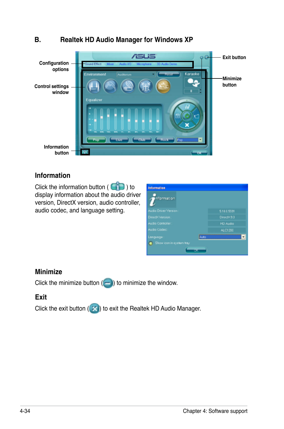 Minimize, Exit | Asus P5QC User Manual | Page 146 / 188