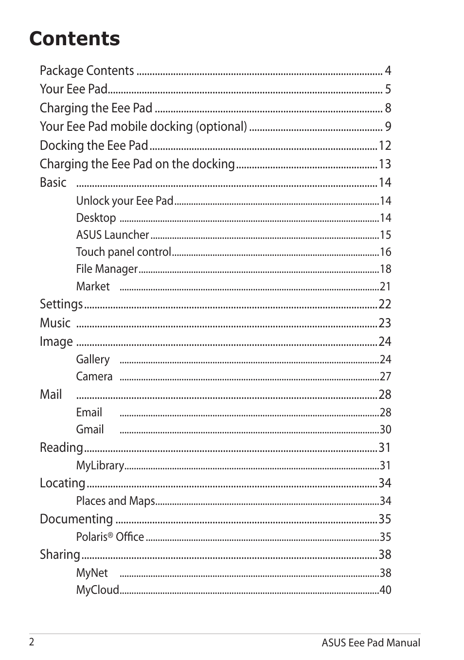 Asus Eee Pad Transformer TF101G User Manual | Page 2 / 56