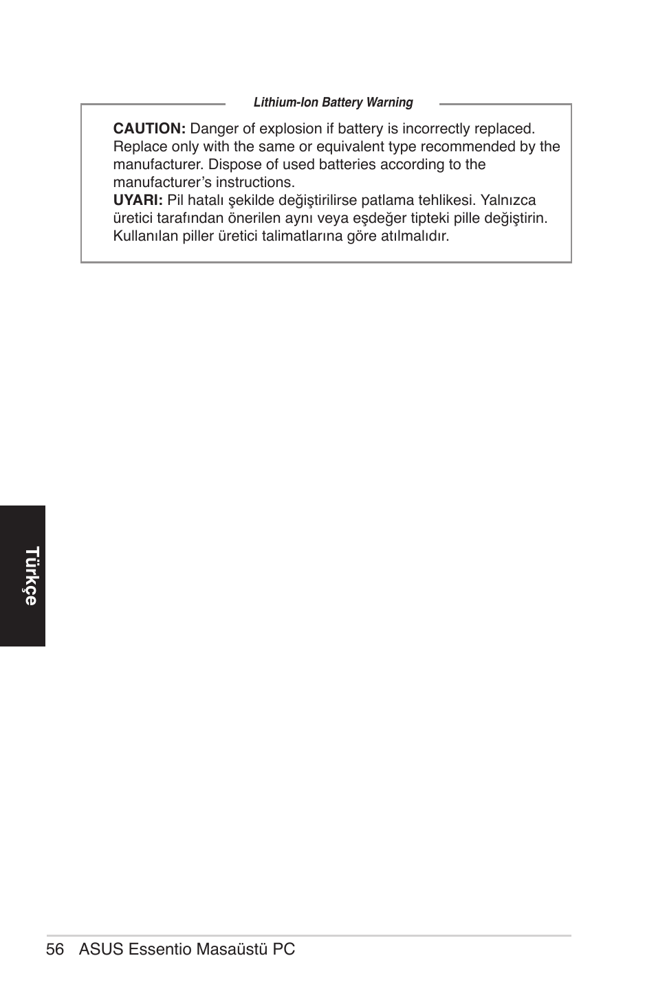 Türkçe | Asus CM5570 User Manual | Page 56 / 122