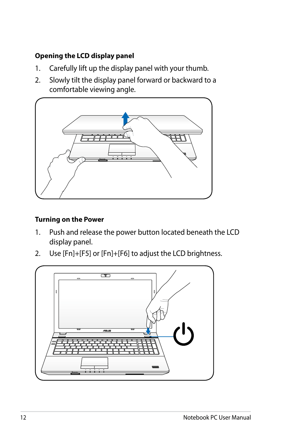 Asus B53S User Manual | Page 12 / 126