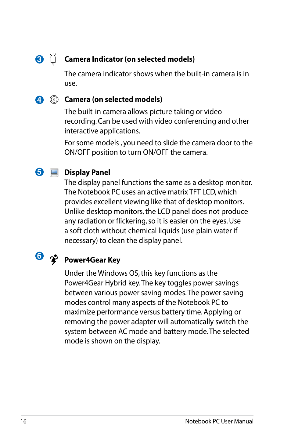 Asus B53S User Manual | Page 16 / 126