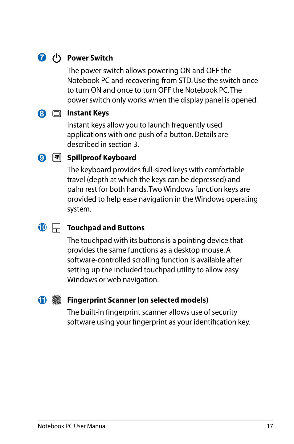 Asus B53S User Manual | Page 17 / 126