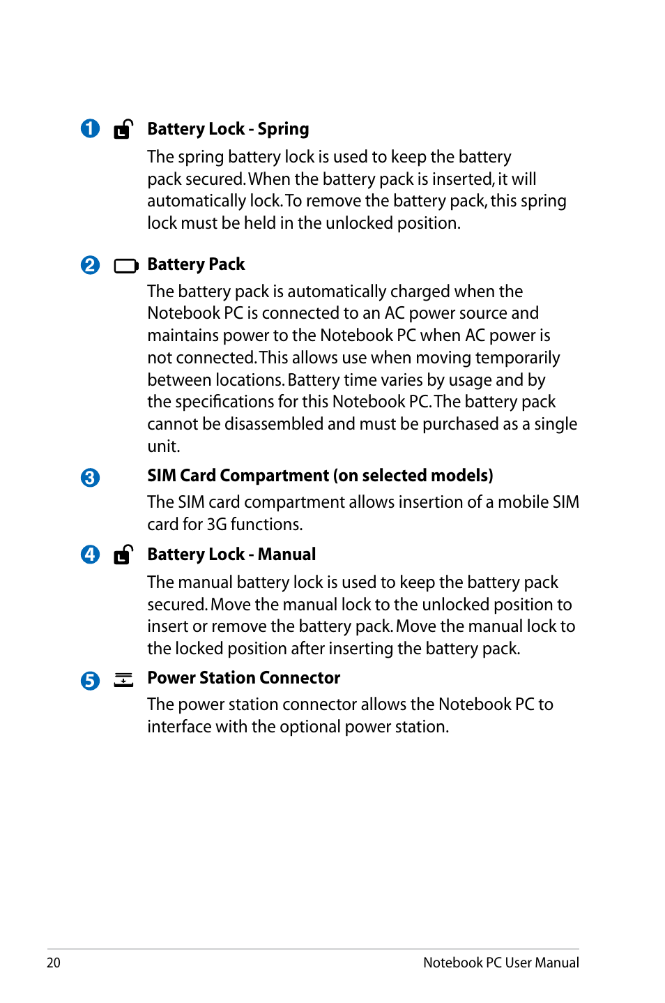 Asus B53S User Manual | Page 20 / 126