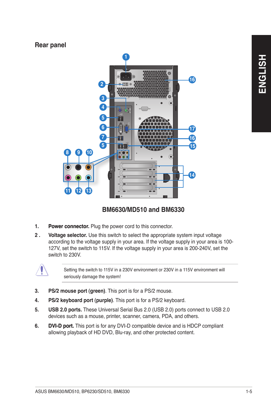 En g lis h en g li sh | Asus BP6230 User Manual | Page 13 / 62