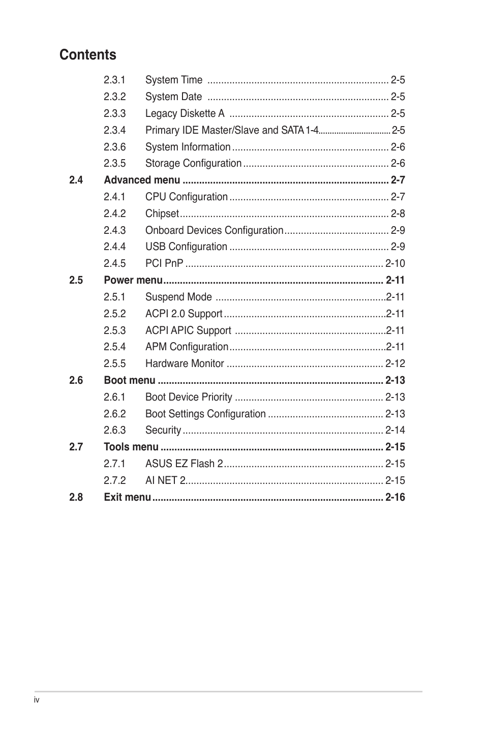 Asus P5G41-M EVO User Manual | Page 4 / 44