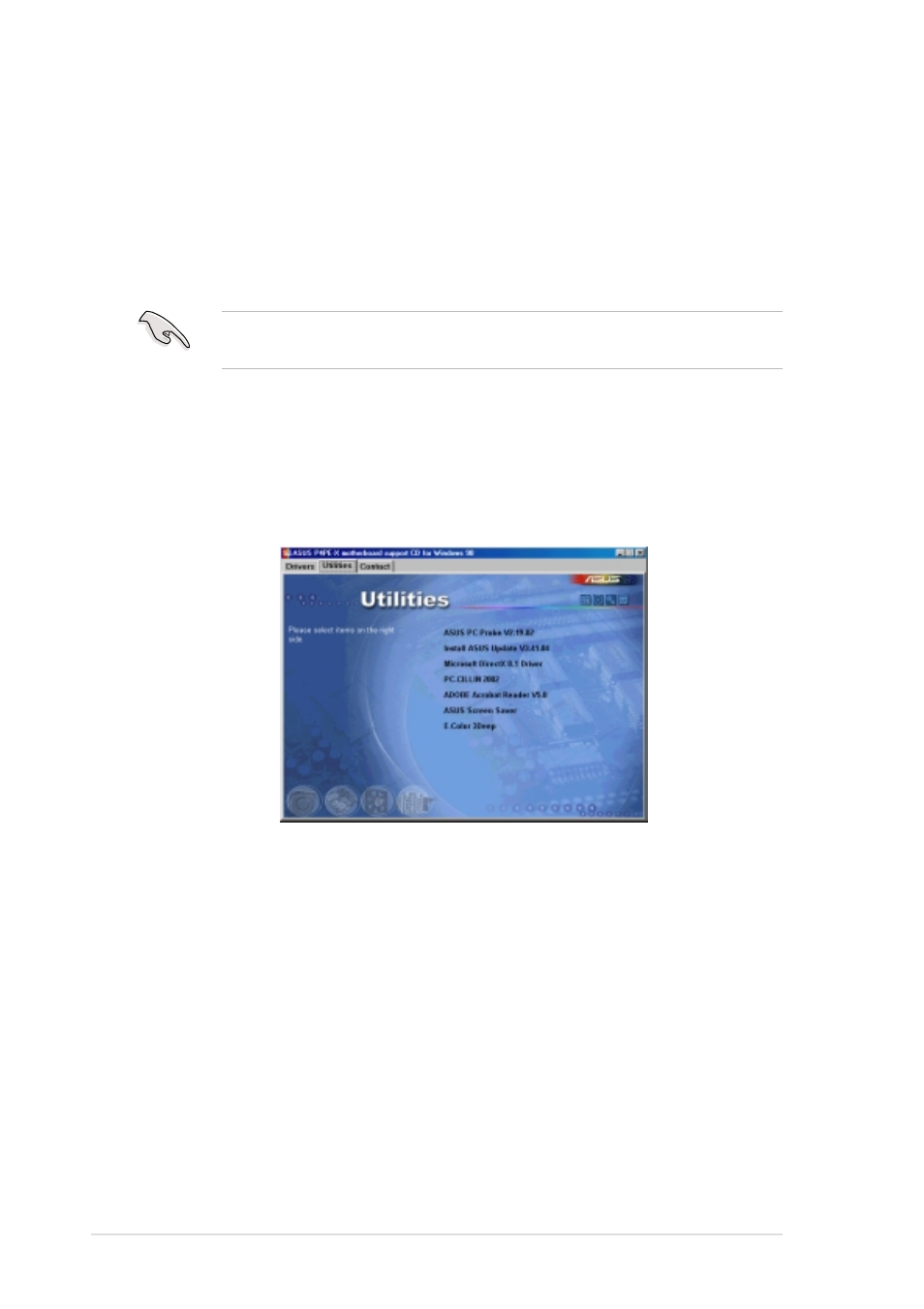 3 utilities menu | Asus P4PE-X/TE User Manual | Page 66 / 68