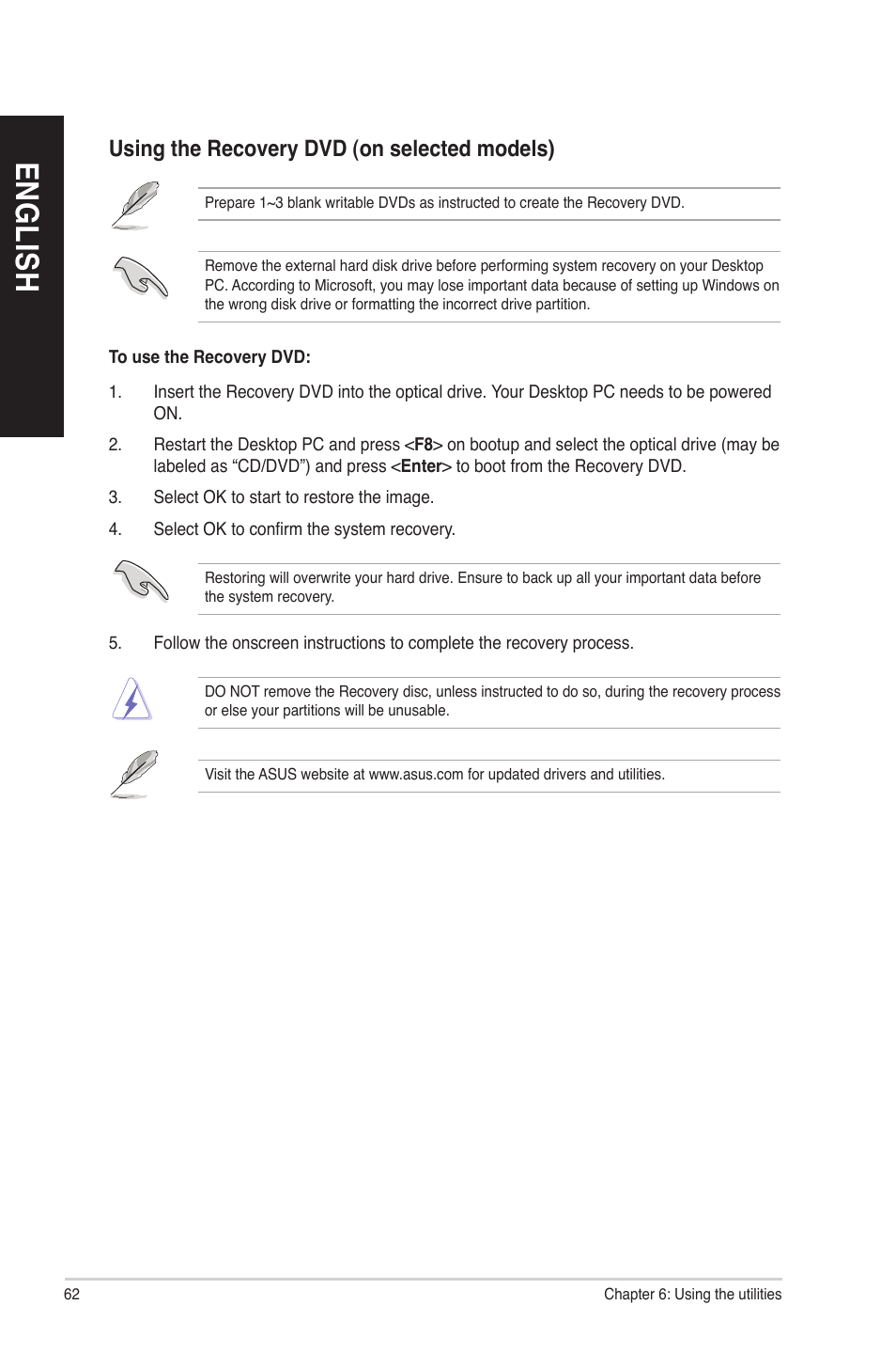 En gl is h en gl is h | Asus CM6870 User Manual | Page 62 / 70