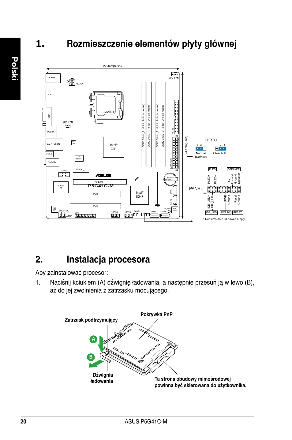 Polski | Asus P5G41C-M User Manual | Page 20 / 41