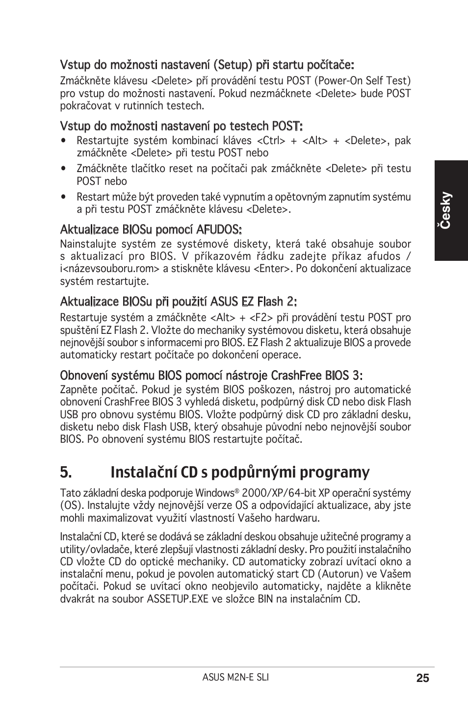 Instalační cd s podpůrnými programy, Česky | Asus M2N-E SLI User Manual | Page 25 / 38