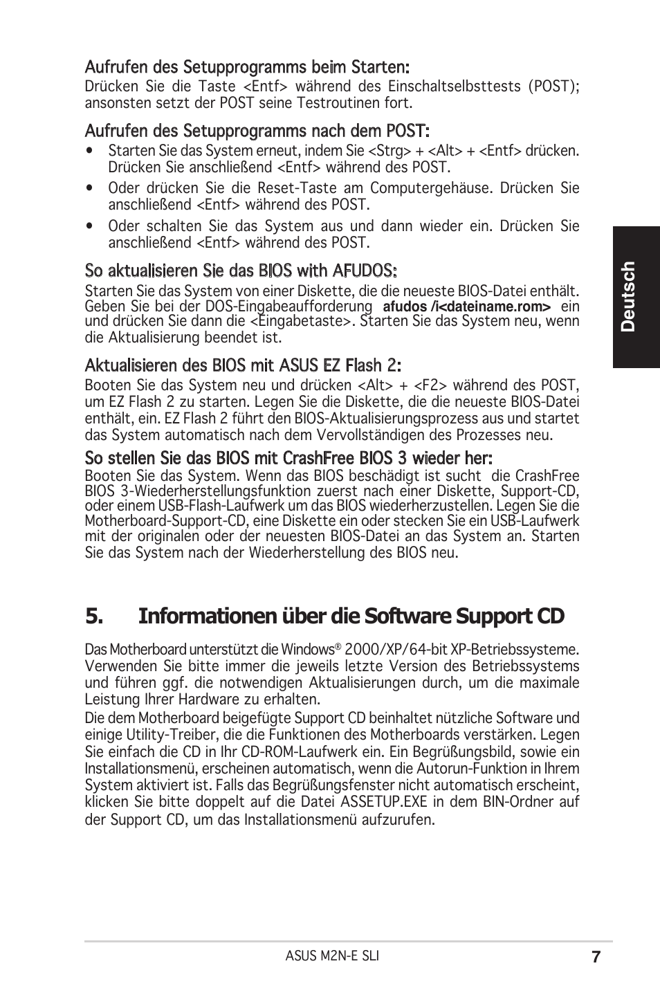 Informationen über die software support cd, Deutsch | Asus M2N-E SLI User Manual | Page 7 / 38