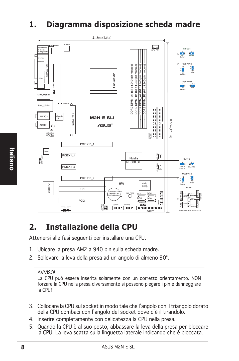 Asus m2n-e sli, M2n-e sli, Socket m2 | Nvidia nf500 sli | Asus M2N-E SLI User Manual | Page 8 / 38