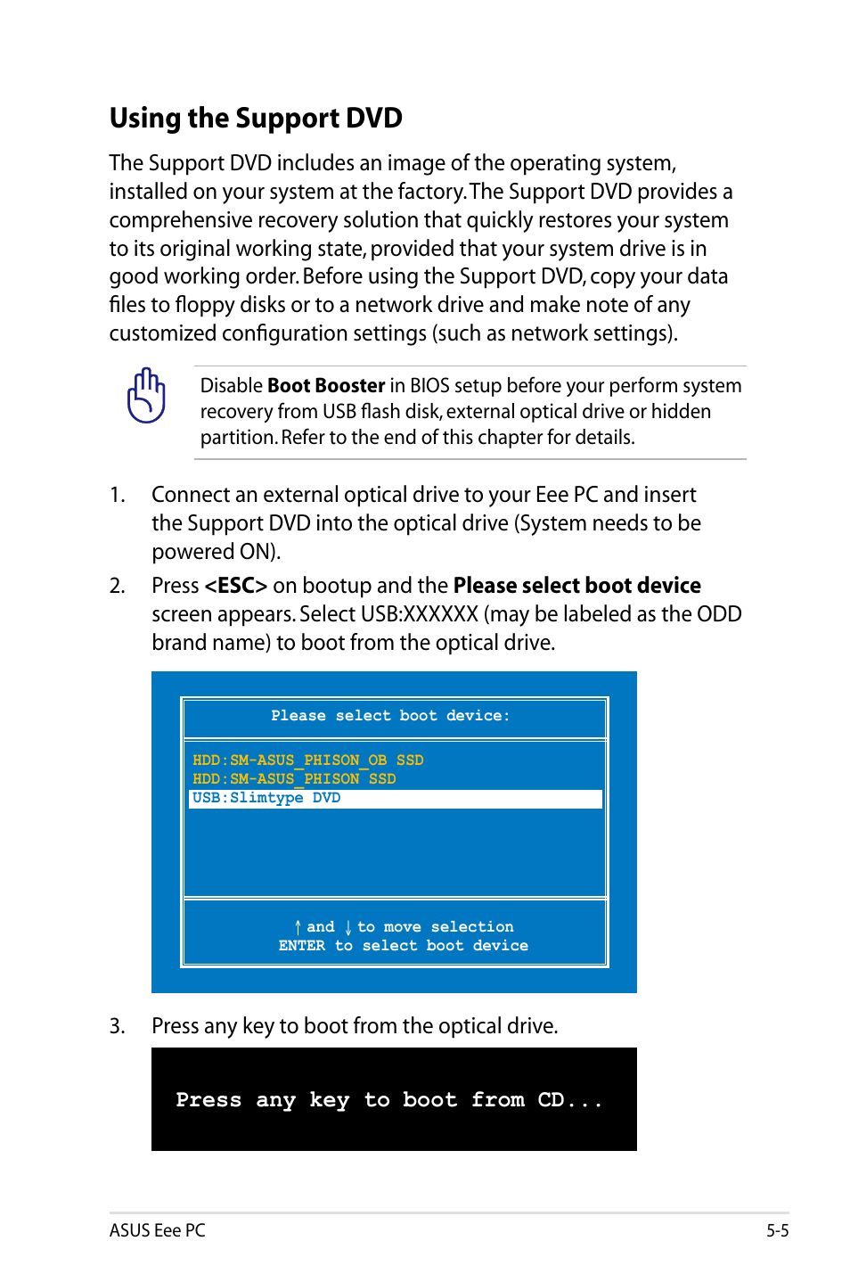 Using the support dvd | Asus Eee PC 900HA/XP User Manual | Page 61 / 76