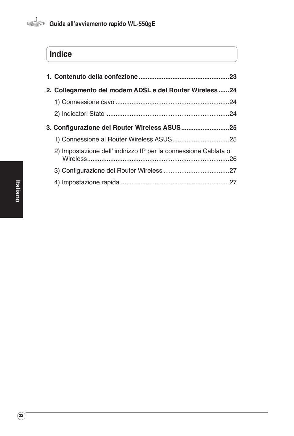 Indice | Asus WL-520G User Manual | Page 24 / 66