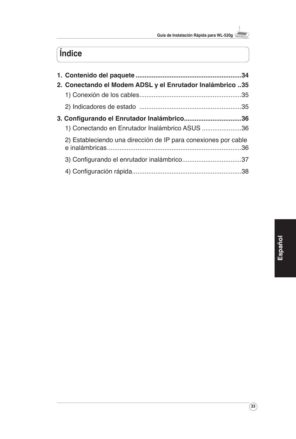 Índice | Asus WL-520G User Manual | Page 35 / 66