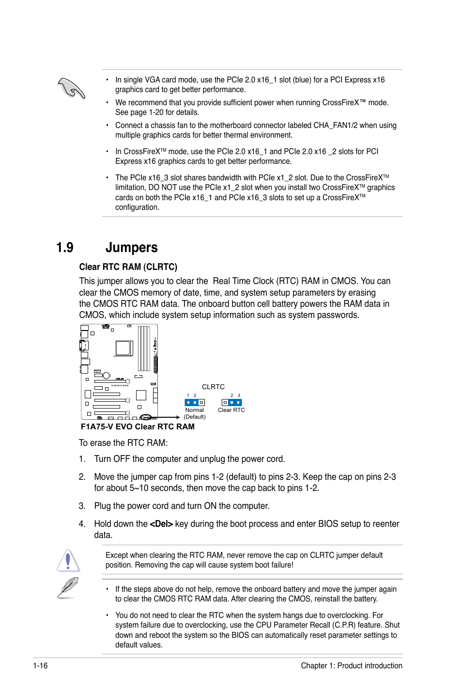 9 jumpers | Asus F1A75-V EVO User Manual | Page 28 / 72