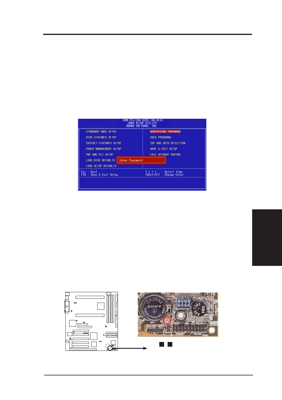 Iv. bios software, Supervisor password and user password | Asus XG-DLS User Manual | Page 37 / 40