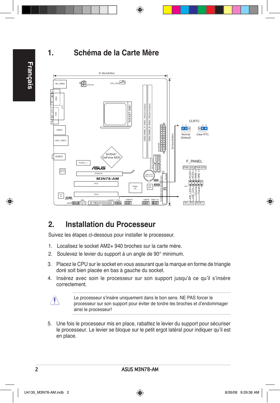 Français, Asus m3n78-am | Asus M3N78-AM User Manual | Page 2 / 38