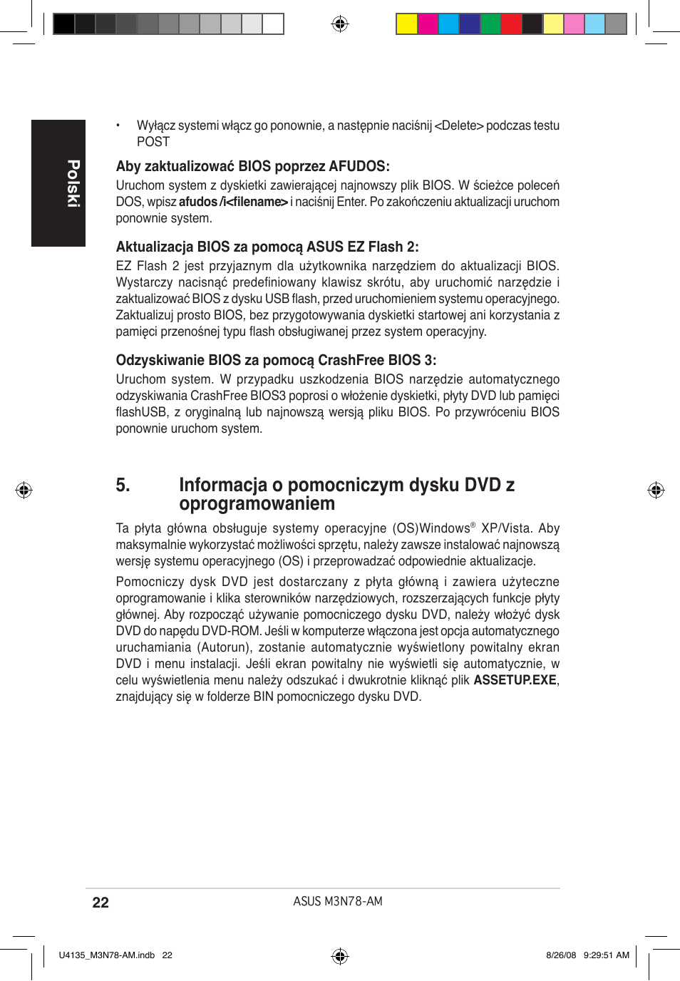 Polski | Asus M3N78-AM User Manual | Page 22 / 38