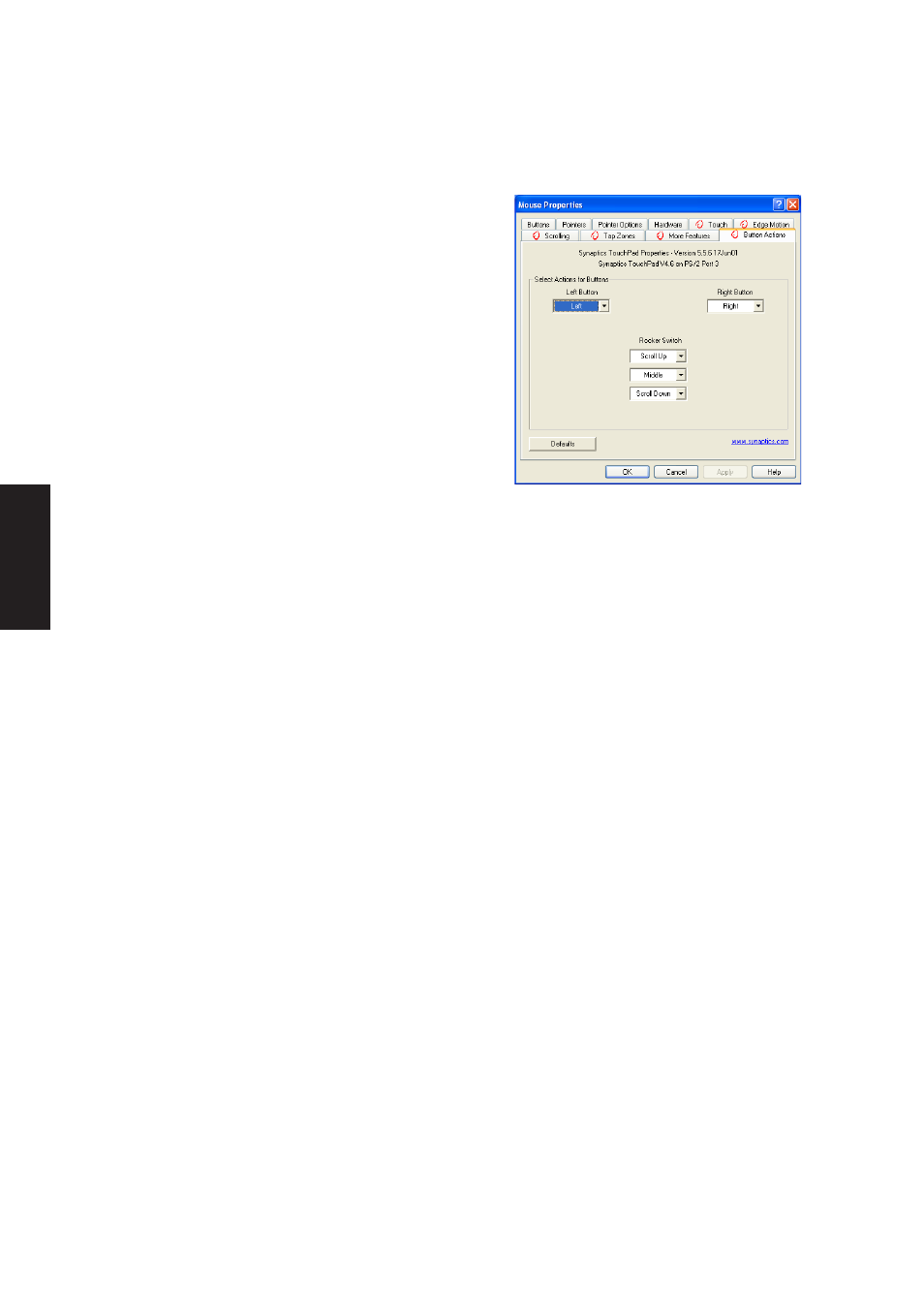 Button actions properties page | Asus M5A User Manual | Page 76 / 86