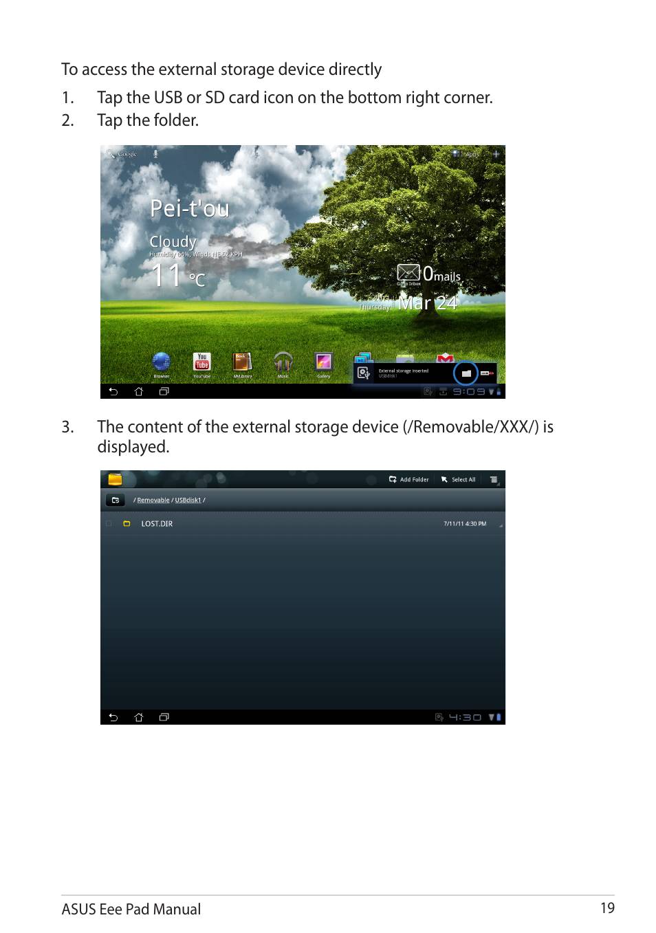Asus Eee Pad Slider SL101 User Manual | Page 19 / 54