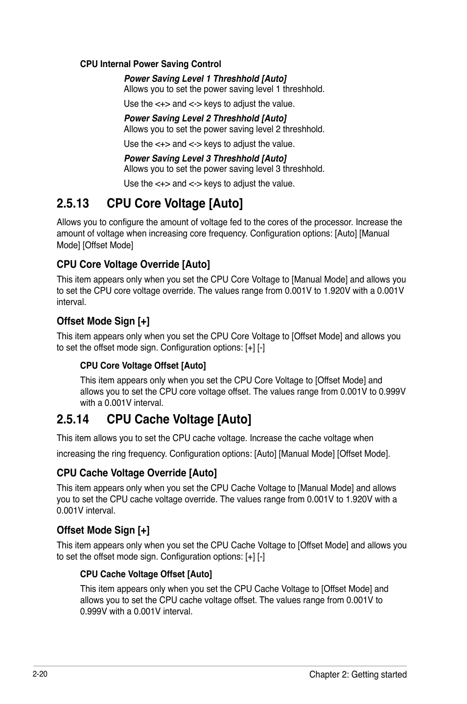 13 cpu core voltage [auto, 14 cpu cache voltage [auto | Asus H81M-C User Manual | Page 48 / 74