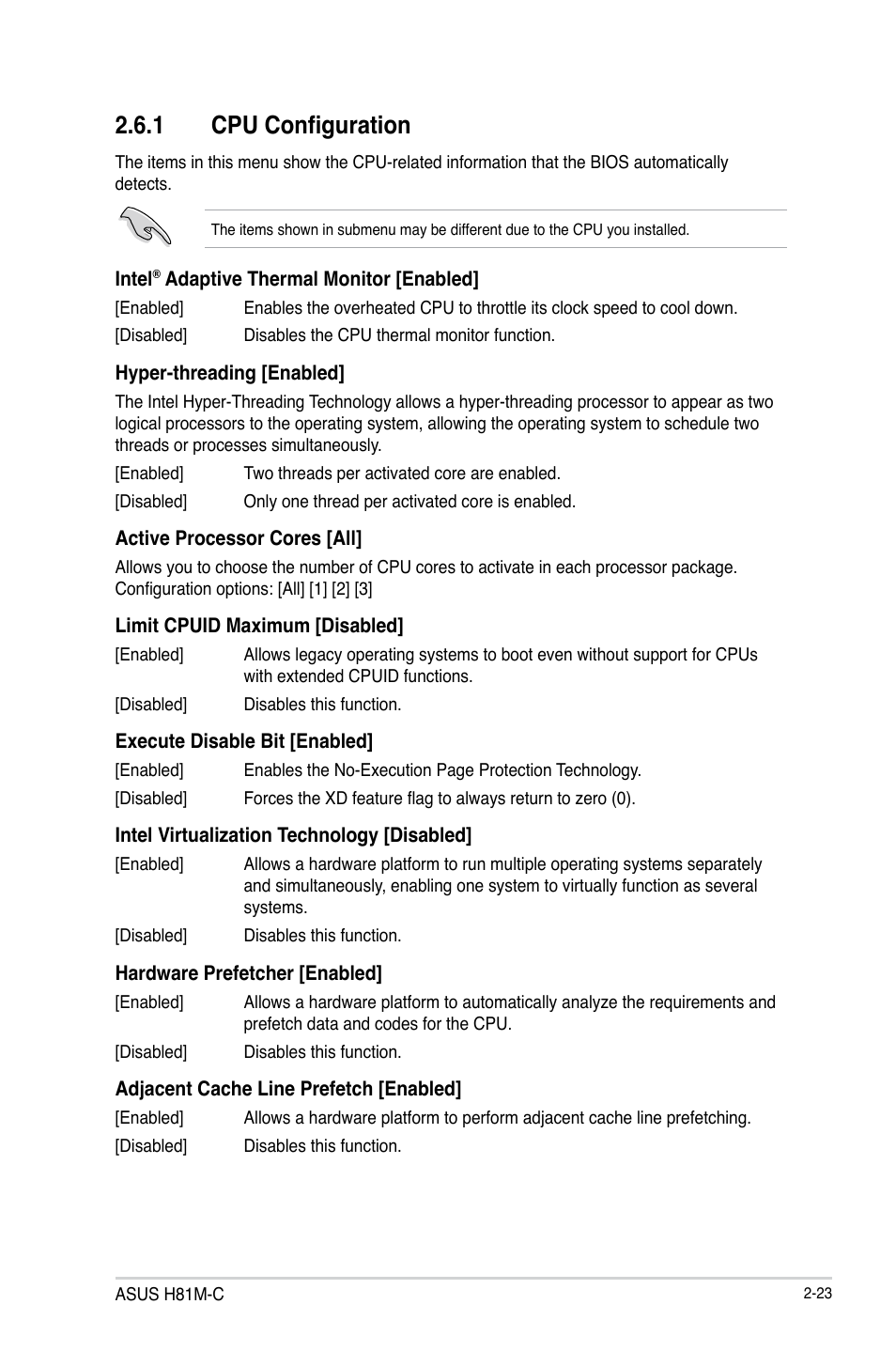 1 cpu configuration | Asus H81M-C User Manual | Page 51 / 74
