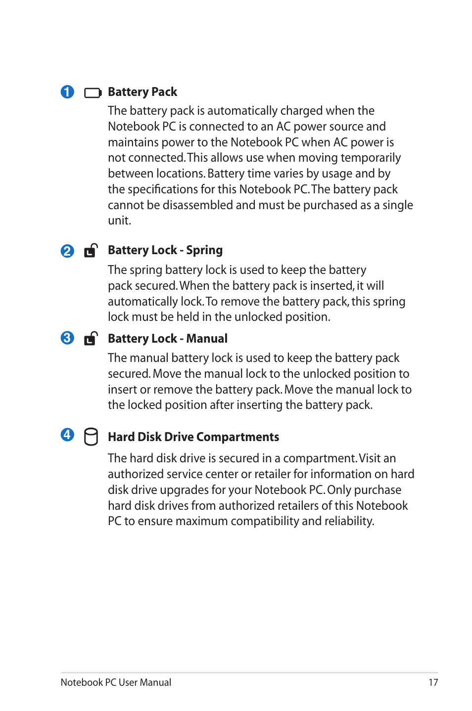 Asus UL50VS User Manual | Page 17 / 106