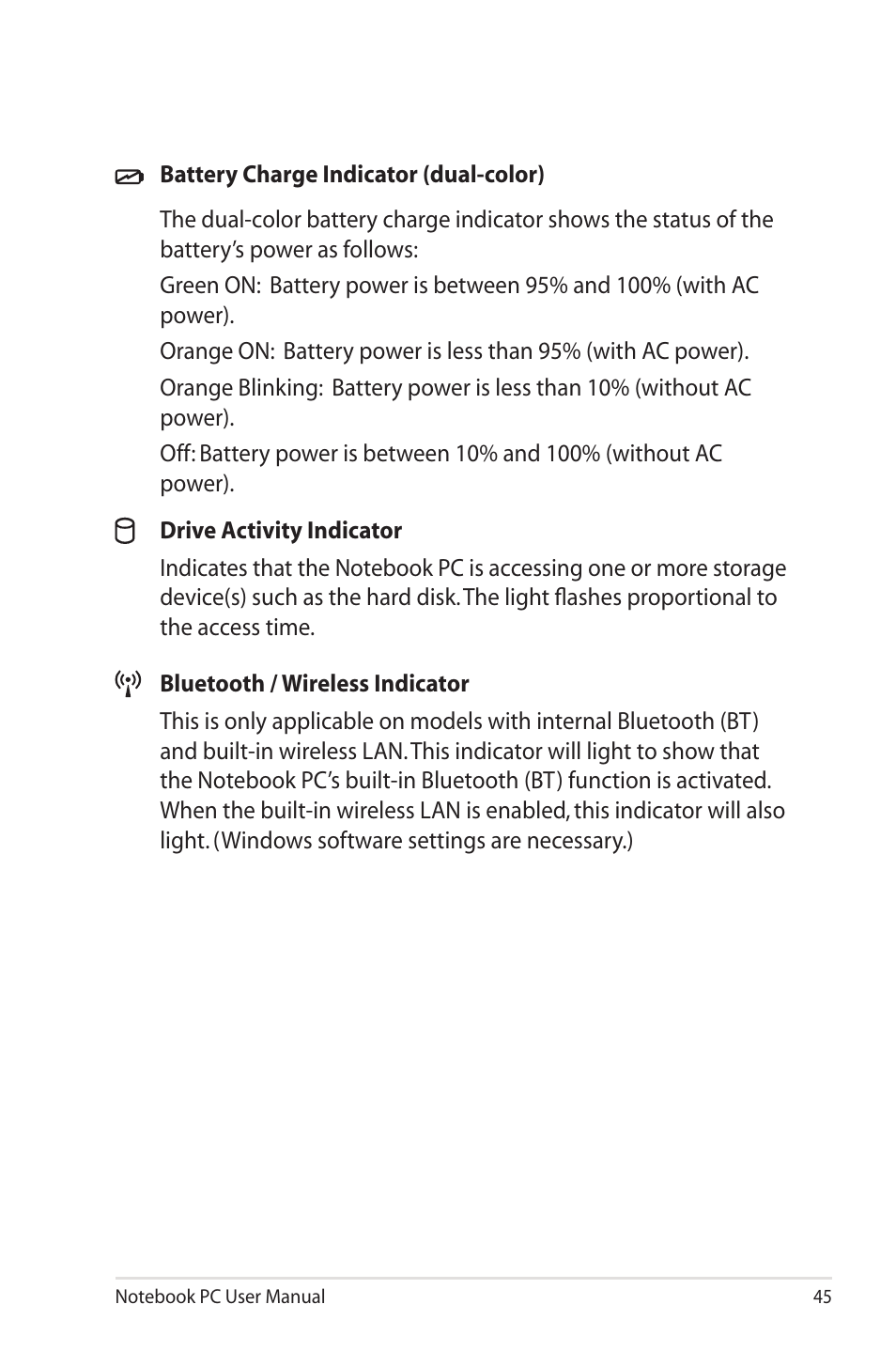 Asus UL50VS User Manual | Page 45 / 106
