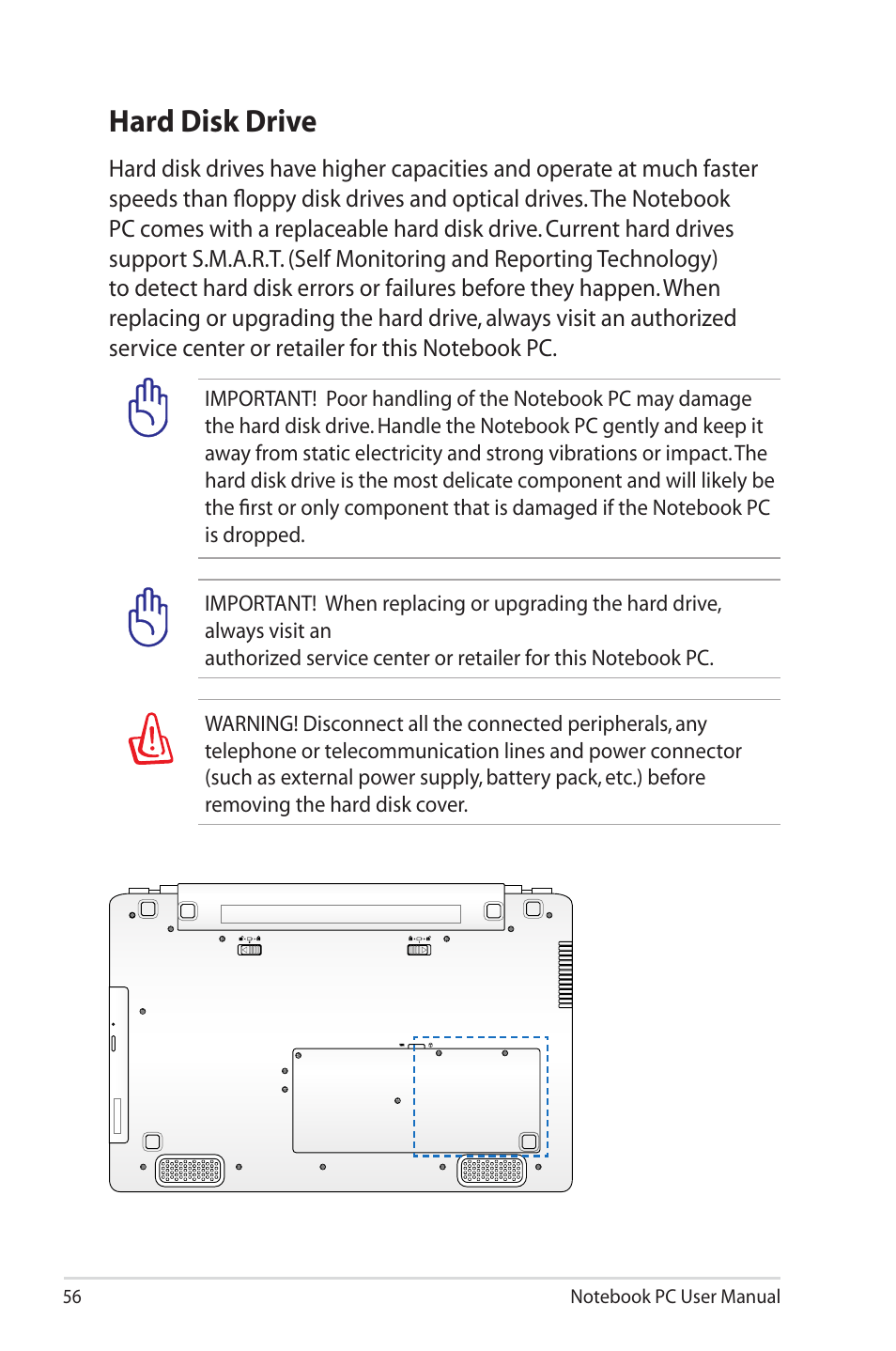 Hard disk drive | Asus UL50VS User Manual | Page 56 / 106