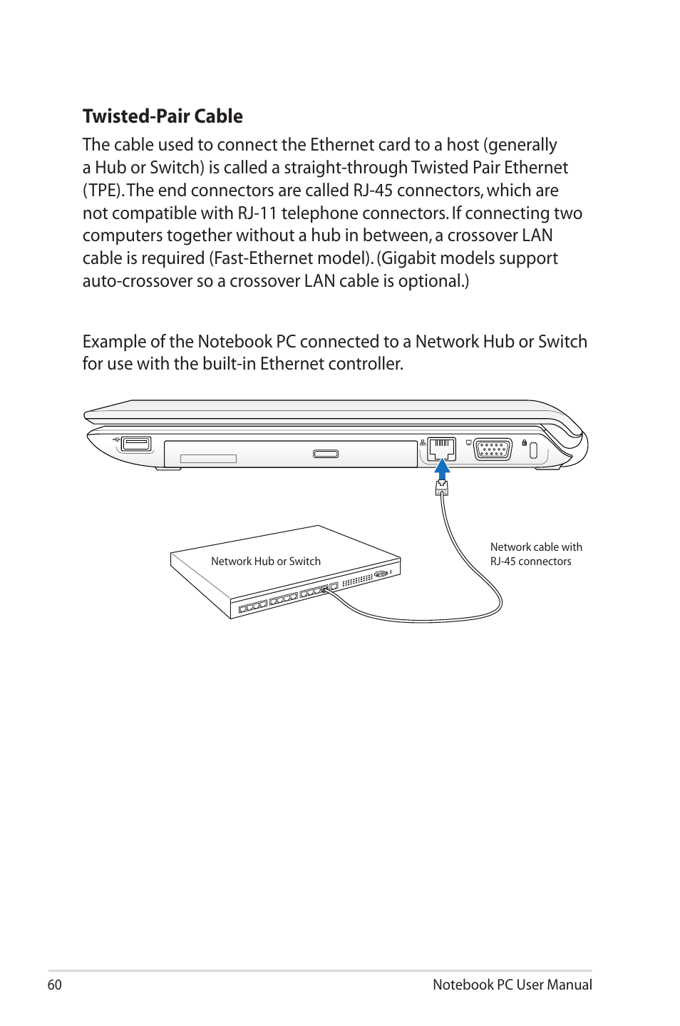 Twisted-pair cable | Asus UL50VS User Manual | Page 60 / 106